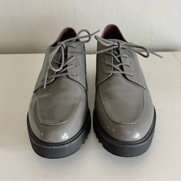 Franco Sarto Women's Charles Oxfords in Gray Patent, Size 7, New In Box - Picture 2 of 9